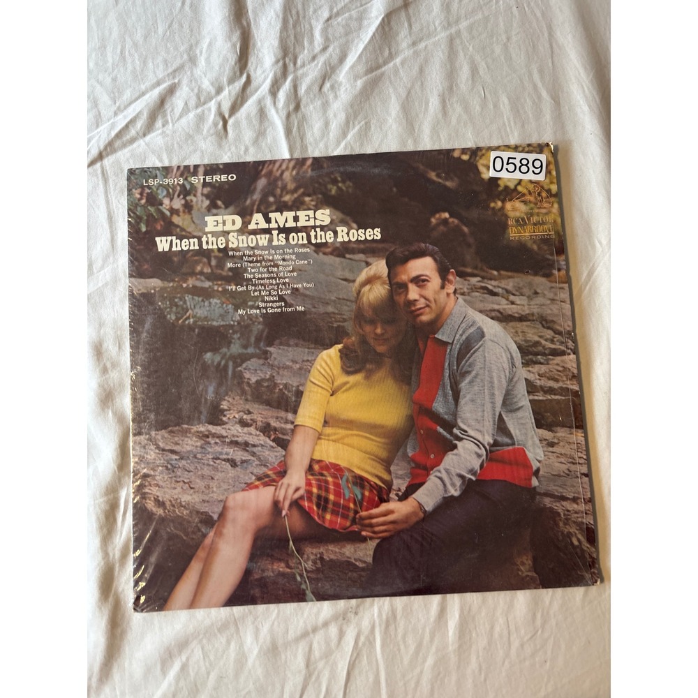 Ed Ames When the Snow Is on the Roses Vinyl LP 12 inch‎ Black Good 1967 Stereo